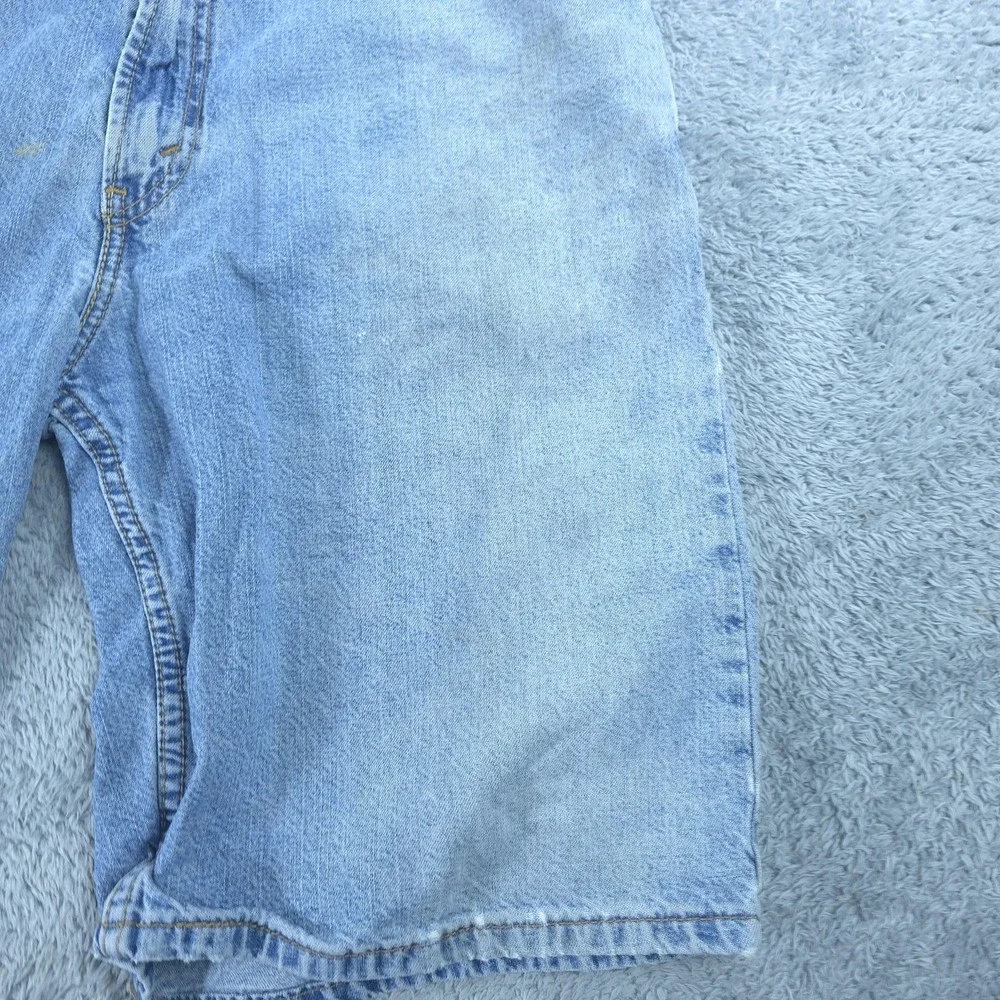 Levis 569 Denim Shorts Mens 34 Blue Relaxed Fit Bermuda Light Wash 11 Inseam